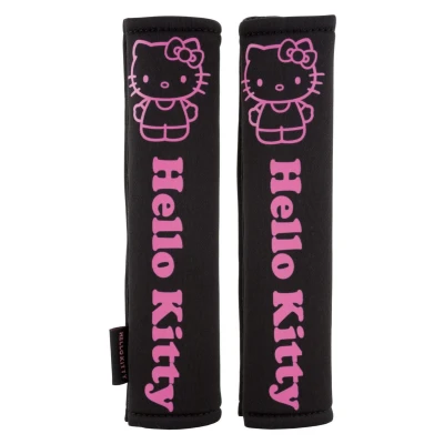 Immagine di Hello Kitty KIT1035 Cuscinetti per Cinture di Sicurezza, Nero, Set 2