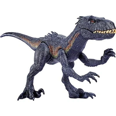 Immagine di Mattel Jurassic World: Il Regno Distrutto Indoraptor Supercolossale, dinosauro gigante lungo 90+ cm e alto 41 cm, inghiotte fino a 20 mini action figures, giocattolo per bambini, 4+ anni, HKY14