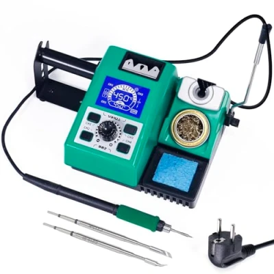 Immagine di YIHUA 982 Kit per saldatore di precisione con display LCD digitale, 210 cartucce a punta saldatura, distributore filo saldato e 4 canali memoria, spegnimento automatico
