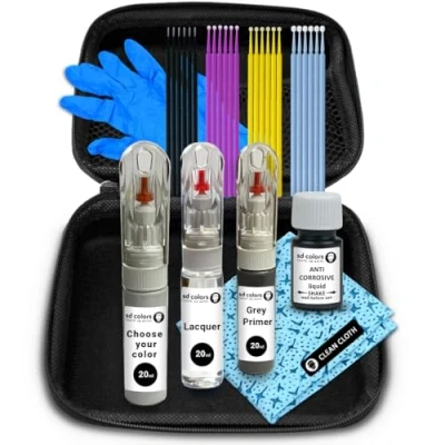 Immagine di SD COLORS SUZUKI Kit di riparazione per penna da ritocco 20 ML, colore: bianco superiore 26 U, (verniciatura+primer e lacca)