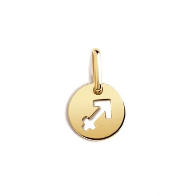 Immagine di SINGULARU Charm Mini Medaglione Zodiaco Sagittario Ciondolo in argento 925 con finitura placcata oro 18Kt combinabile la collana Gioielli da donna