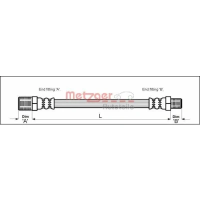 Immagine di METZGER 4115148 Tubi Freno 273 M3/8 x 24 ROVER: Mini Hatchback, AUSTIN: Hatchback