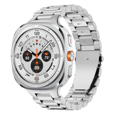 Immagine di MoKo Cinturino in Metallo Compatibile con Samsung Galaxy Watch Ultra 47mm (2024) per Uomo Donna, di Ricambio Acciaio Inossidabile, 7 Ultra, Argento