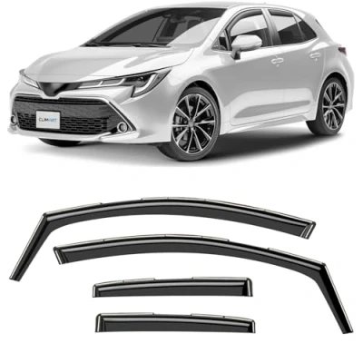 Immagine di CLIM ART deflettori Auto per/Compatibile con Toyota Corolla 2020 2024 Hatchback, deflettore Auto, Aria, integrati, 4 Pezzi