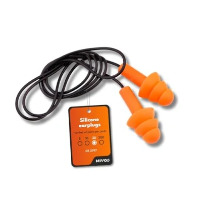 Immagine di Mivos Tappi per Orecchie in Silicone con Cordino I 20 Paia di le Riutilizzabil SNR 32dB Morbidi e Impermeabili Riducono il Rischio Danni all&#039;udito