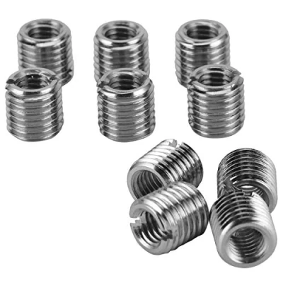 Immagine di 10 Pezzi Inserti Filettati Dado Riduzione interno M8*1,25 esterno M12*1,5 lungo 12 mm Acciaio Inossadabile Hardware Fastener Conversione Filo Strumento Kit per Inserto Riparazione