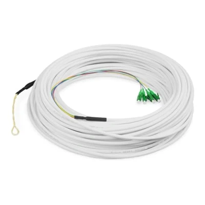 Immagine di DIGITUS Cavo di discesa FTTH monomodale OS2 4 fibre connettori LC/APC ottimizzato per la piegatura G.657A2 LSZH Lunghezza 50 m in fibra ottica