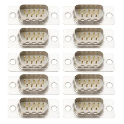 Immagine di YINETTECH 10 Pezzi DB9 RS232 Connettore Maschio 9 Pin D SUB Tipo A Saldare Seriale Connettori Placcati Oro Per Apparecchiature Di Controllo Automatico Set top Box Computer
