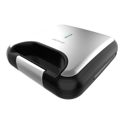 Immagine di Cecotec Sandwichmaker Rock&#039;nToast Classic +. 800 W, 2 panini con finiture in acciaio inossidabile, piastre triangolari rivestimento antiaderente, privo di PFOA, manico a freddo al tatto