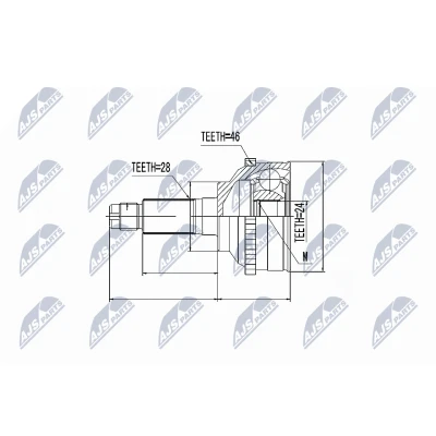 Immagine di NTY NPZ KA 326 Kit Giunto Omocinetico Assale anteriore Dx, Sx KIA: CARENS 2, 3