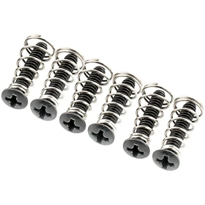 Immagine di Musiclily Ultra UNC#6 32X3/4 Pollici Viti Molle per Pickup Single Coil in Acciaio Inossidabile Chitarra Elettrica tipo American/Mexico Fender Stratocaster,Nero (Set di 6)