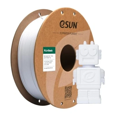 Immagine di eSUN Filamento PLA 1,75 mm, di Basic per stampanti 3D Precisione dimensionale +/ 0,05 bobina da 1 kg (2,2 libbre) veloce 3D, Bianco Freddo