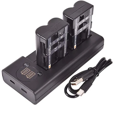 Immagine di DSTE 2x NP FM500H Ricambio Batteria + Caricatore doppio USB con display LCD Compatibile per Sony a200,a300,a350,a700,Alpha a58, a99,DSLR A100/B,DSLR A100K/B,DSLR A100W/B,DSLR A300 Fotocamera