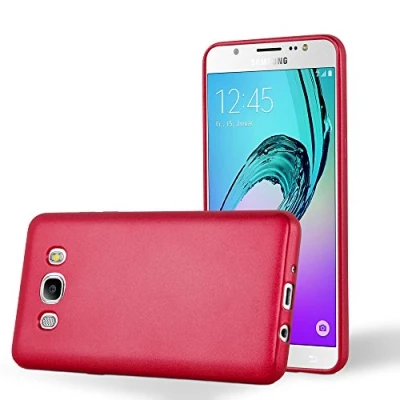 Immagine di Cadorabo Custodia per Samsung Galaxy J5 2016 in Rosso Metallico Morbida Cover Protettiva Sottile di Silicone TPU con Bordo Protezione Ultra Slim Case Antiurto Gel Back Bumper Guscio