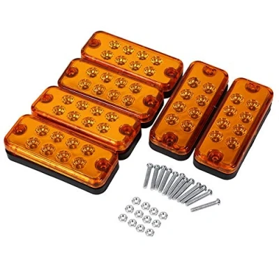 Immagine di VGEBY1 6Pcs 12V 8 LED Indicatore di Direzione Laterale,Luci Stroboscopiche Emergenza per Auto,Indicatore Posizione Laterale Camion Rimorchio(Giallo)