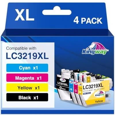 Immagine di Kingway LC3219XL LC 3219XL Cartucce per Brother LC3219 compatibili con MFC J5730DW J5930DW J5330DW J6530DW J6930DW J5335DW J6935DW (Nero Ciano Magenta Giallo)…