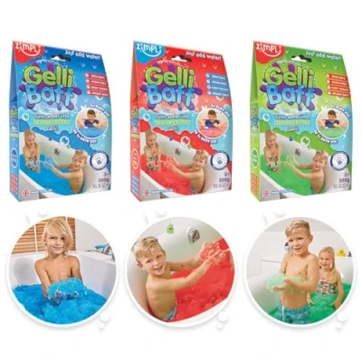 Immagine di Zimpli Kids Turn Water Into Colourful Goo Pacco da 3 x di Gelli Baff, Tinta Unita, Colore Red, Green &amp; Blue, 10004
