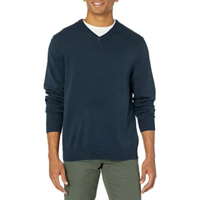 Immagine di Amazon Essentials Maglione con Scollo a V (Disponibile in Taglie Extra Forti) Uomo, Blu Marino, XXL