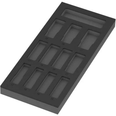 Immagine di Wera 9825 Termoformato in spugna per Zyklop C, 1/2&quot;, chiavi a bussola Impaktor Deep Set 1, senza utensili, 172 x 30 392 mm