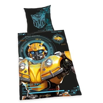 Immagine di Herding TRANSFORMERS BUMBLEBEE Set di Biancheria da Letto Reversibile, Federa 80 x cm, Copripiumino 135 200 Cotone/Renforcé, Con cerniere qualità