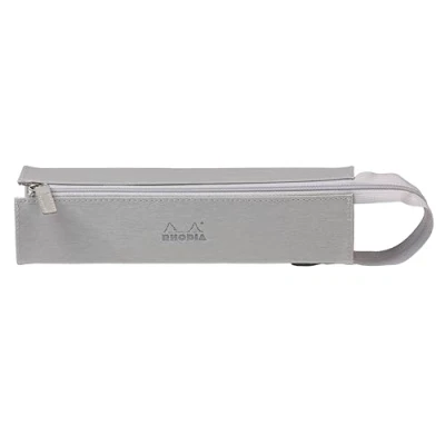 Immagine di RHODIA 319011C Astuccio portapenne Rhodiarama argento, 23 x 5 cm, apertura a piatto per uso come penetrare Similpelle Organizer Stylos, matite, pennelli, pennarelli
