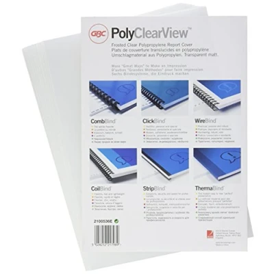 Immagine di GBC Copertine Polyclear 200mic 100pz Ghiaccio 2100536E