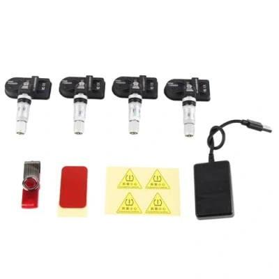 Immagine di Monitor della pressione dei pneumatici, sistema di monitoraggio pneumatici per auto USB TPMS con sensore interno la navigazione Android