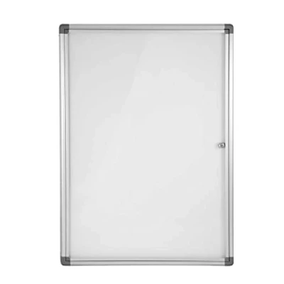 Immagine di Bacheca Magnetica da Parete per Interni in Alluminio con Anta Battente Metacrilato Ufficio e Condominio Chiavi Incluse (9xA4)