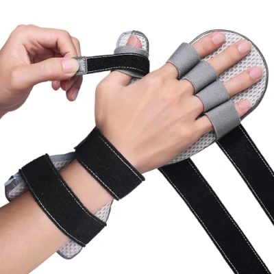 Immagine di DrFinger Stecca per Mano Raddrizzare Dita, Tutore con 5 Dita Supporto, Prevenire Arricciatura Delle Spastica, Contratture L