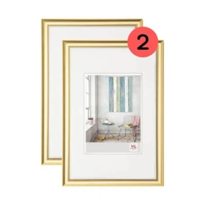 Immagine di walther design oro 30 x 40 cm confezione doppia, cornice in plastica Trendstyle KP040GD