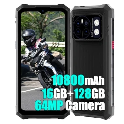 Immagine di HOTWAV Cyber 13 4G Rugged Smartphone, 16GB + 128GB, 6.6&quot;, 64MP AI Fotocamera 16MP, 10800mAh Batteria, Android 14 Cellulare Impermeabile, Octa Core, IP68/NFC/Face ID Nero