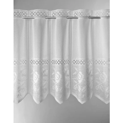Immagine di Tenda della Finestra Jacquard punzonato con Fiori Altezza 60 cm può Scegliere la Larghezza in segmenti da 28 cm, Come Vuole Colore: Bianco Tendine Cucina