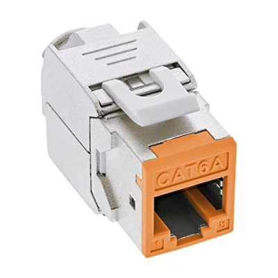 Immagine di InLine® Keystone Confezione da 8 prese RJ45, schermate, Cat.6A, arancione
