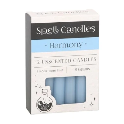 Immagine di Set di 12 candele ritual Harmony Spell per Balance Candle Magic Something Different Herbal Magick con 1 ora combustione, in cera paraffina