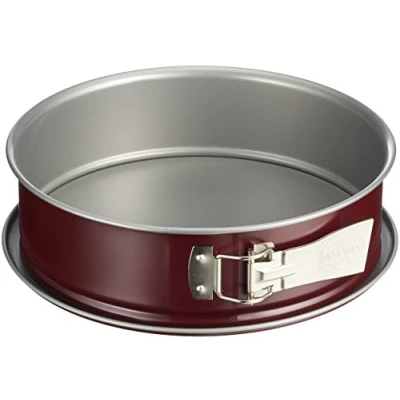 Immagine di Dr. Oetker BackLiebe Teglia con fondo piatto, Ø 26 cm, bordo extra alto, rotondo, rivestimento antiaderente bicolore, colore: grigio/rosso, quantità: 1 pezzo, acciaio