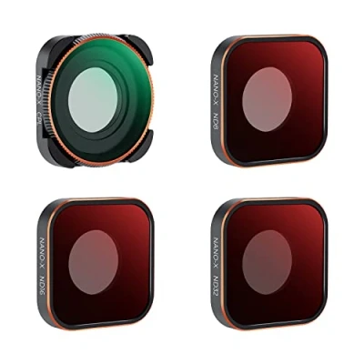 Immagine di K&amp;F Concept 4Pack Kit de Filtros CPL, ND8, ND16, ND32 compatibili con GoPro Hero11, Hero10, Hero9 Negro