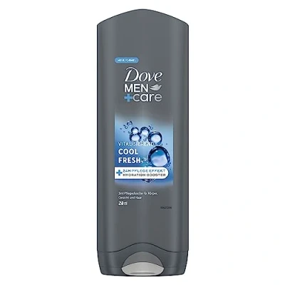 Immagine di Dove Men+Care, gel doccia 3 in 1, Cool Fresh Bagno per corpo, viso e capelli con effetto cura 24 ore, 250 ml, 6 pezzi