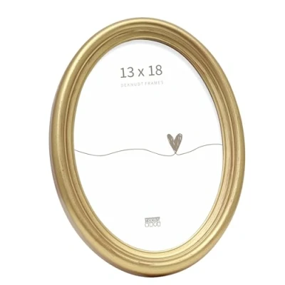 Immagine di Deknudt Frames S100A3 Cornice portafoto Ovale, in Resina, 13 x 18 cm, Colore: Oro