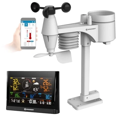 Immagine di BRESSER Centrale meteorologica WLAN Comfort con sensore professionale 7 in 1 e moderno display a colori
