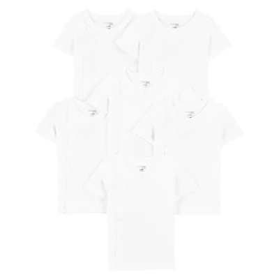 Immagine di Simple Joys by Carter&#039;s Side Snap Short Sleeve Shirt Infant And Toddler Button Down Shirts, Bianco, 0 Mesi (Pacco da 6) Bimbo