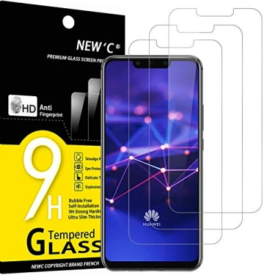 Immagine di NEW&#039;C 3 Pezzi, Vetro Temperato per Huawei Mate 20 Lite, Honor Play, Pellicola Prottetiva Anti Graffio, Impronte, Senza Bolle, Durezza 9H, 0,33mm Ultra Trasparente, Resistente