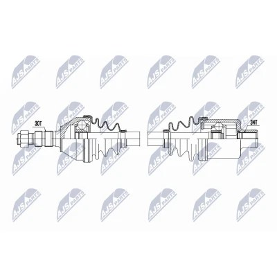 Immagine di NTY NPW PL 159 Albero motore / Semiasse Assale anteriore Dx 620mm M32 Cambio manuale OPEL: Vectra C Caravan