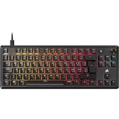 Immagine di Corsair K70 CORE TKL RGB Tastiera da Gioco Meccanica Tenkeyless Interruttori Lineari MLX Red v2 Pre Lubrificati Coprichiavi in ABS QWERTY IT Nero