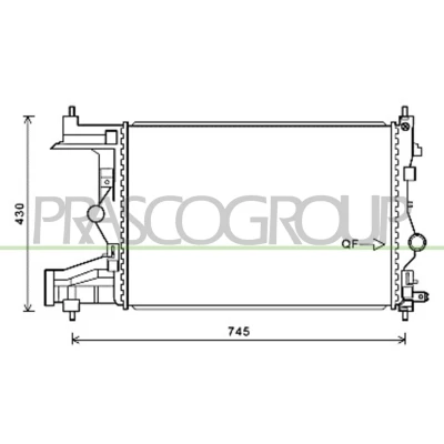 Immagine di PRASCO OP416R006 Radiatore motore Alluminio 580 388 31 con giunti rapidi Alette di raffreddamento saldate OPEL: Astra J Sports Tourer