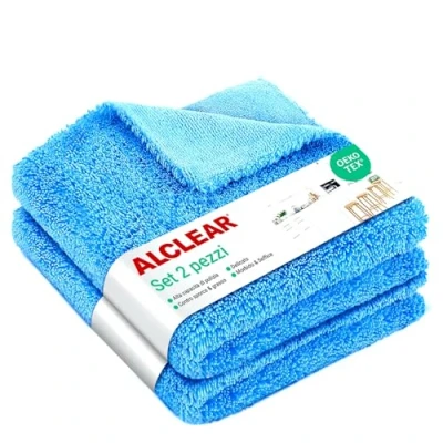 Immagine di ALCLEAR 820203K_2 Set di 2 Panni in Microfibra per cucine Lucide, Panno Cucina, da 40x40 cm, pulisce Senza Graffi e Striature