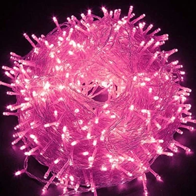Immagine di HULX Luci di Stringa Fata Albero, 5m 50LED Natale a LED Scintillanti Albero Batteria (Rosa)