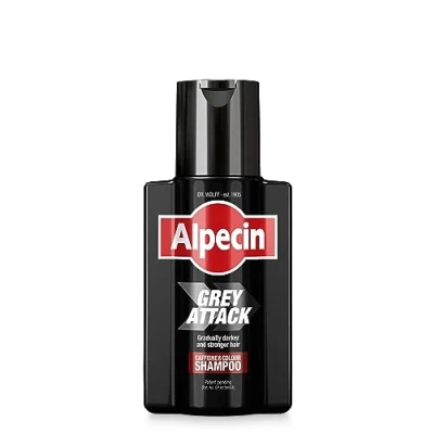 Immagine di Alpecin Grey Attack Caffeine &amp; Colour Shampoo 1x200ml capelli gradualmente più scuri e forti Risultato naturale Contro la caduta ereditaria dei