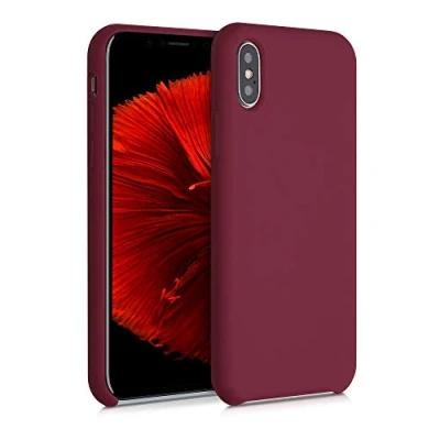 Immagine di kwmobile Cover per Apple iPhone X Custodia Back Case Smartphone in Silicone TPU Protezione Gommata rosso rabarbaro