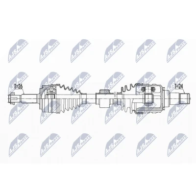 Immagine di NTY NPW TY 167 Albero motore / Semiasse Assale anteriore Sx 663mm 81mm