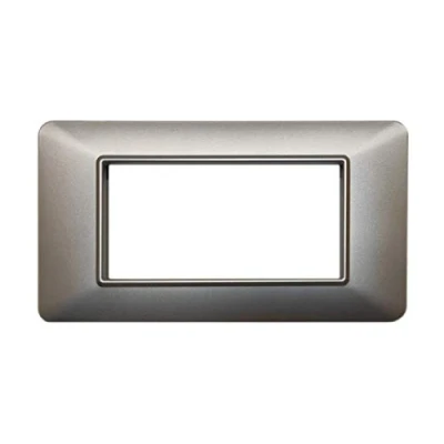 Immagine di Placche Compatibile Con Vimar Plana, Da 4 Moduli/Posti, Colore Titanio